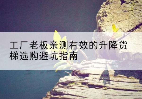 印台升降货梯怎么选-工厂老板亲测有效的升降货梯选购避坑指南